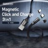 کابل سه سر مغناطیسی تبدیل USB به USB-C:لایتنینگ:Micro USB ریمکس مدل Magnetic Flag_3in1 طول 1 متر