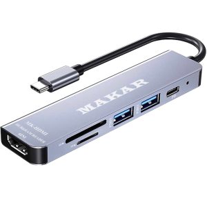 هاب و کارت خوان 6 پورت USB-C ماکار مدل 6in1 MK-HDMI